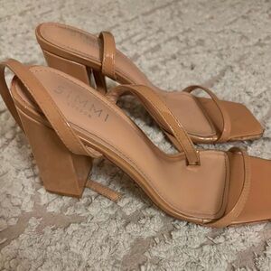 Nude block heels